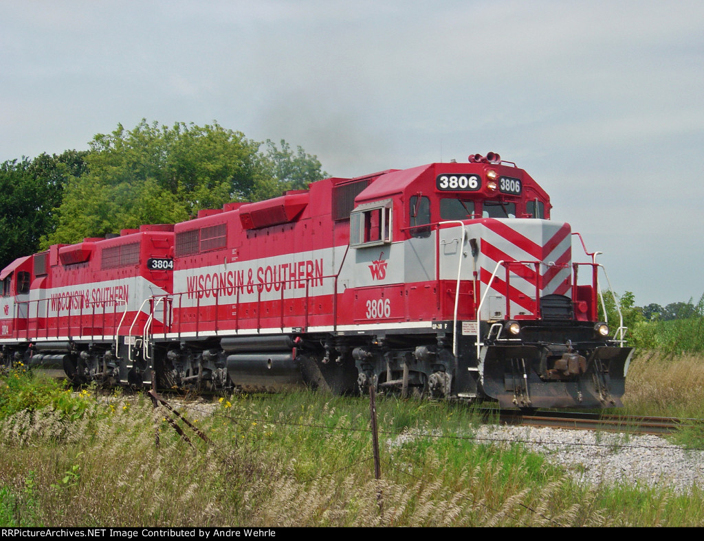 WSOR 3806 and 3804 grind uphill toward Newville Rd.